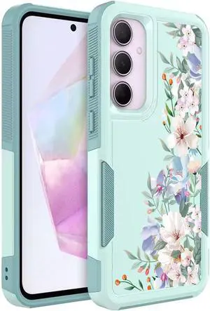 for Galaxy A35/A55 5G Case: Cute Flowers Floral Design for Girls Women Slim Soft TPU Bumper Shockproof Silicone Cell Phone Cover A35 A55 (Mint Green/Magnolia) for Galaxy A35/A55 5G Case: Cute Flowers Floral Design for Girls Women Slim Soft TPU Bumper Shockproof Silicone Cell Phone Cover A35 A55 (Mint Green/Magnolia)