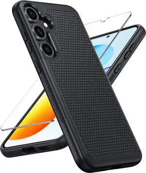 for Galaxy S25 Phone Case: Dual Layer Non Slip Protective | With Screen Protector Shockproof Drop Protection Matte Textured Protective Cell Phone Cover for Daily Use Black for Galaxy S25 Phone Case: Dual Layer Non Slip Protective | With Screen Protector Shockproof Drop Protection Matte Textured Protective Cell Phone Cover for Daily Use Black