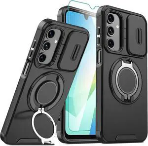 Slide Camera Case for Galaxy A14 5G/A14 4G Case Black | With Screen Protector With Rotating Kickstand Ring 2 in1 Military Drop Shockproof Heavy Duty Protection Stand Cover Slide Camera Case for Galaxy A14 5G/A14 4G Case Black | With Screen Protector With Rotating Kickstand Ring 2 in1 Military Drop Shockproof Heavy Duty Protection Stand Cover