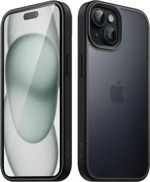 Matte Case for iPhone 15 Black | Military-Grade Protection Frosted Matte Back Anti-Fingerprint Finish Shockproof Design Matte Case for iPhone 15 Black | Military-Grade Protection Frosted Matte Back Anti-Fingerprint Finish Shockproof Design