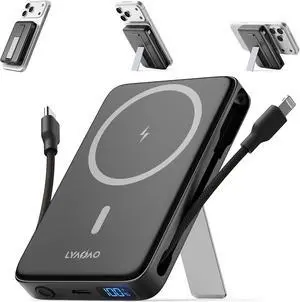 No More Forget Cables! 10000mAh Ultra Slim Magnetic Power Bank Built-in USB-C & iPhone Cable 20W Portable Charger with Foldable Stand for iPhone 17/16/15/14/13/12 Series No More Forget Cables! 10000mAh Ultra Slim Magnetic Power Bank Built-in USB-C & iPhone Cable 20W Portable Charger with Foldable Stand for iPhone 17/16/15/14/13/12 Series