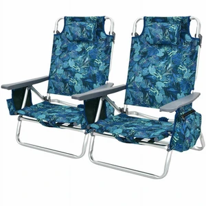 2 Pieces Folding Backpack Beach Chair with Pillow 2 Pieces Folding Backpack Beach Chair with Pillow