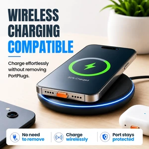 USB C Dust Plugs 10 Pack, 5 Aluminum and 5 Silicone, Cleaning Brush, Orange USB C Dust Plugs 10 Pack, 5 Aluminum and 5 Silicone, Cleaning Brush, Orange