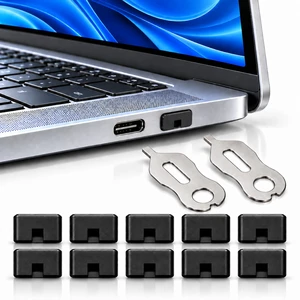 USB-C Port Blockers 10 Pack with Secure Fit for Laptops and Devices, Black USB-C Port Blockers 10 Pack with Secure Fit for Laptops and Devices, Black