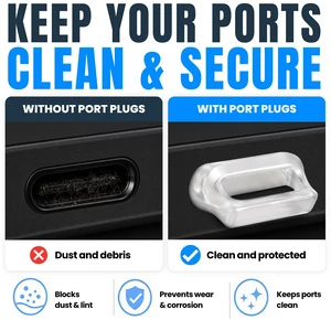 PortPlugs USB-C Dust Plugs 1000 Pack, Easy-Grip Tabs, Case Friendly - Clear PortPlugs USB-C Dust Plugs 1000 Pack, Easy-Grip Tabs, Case Friendly - Clear