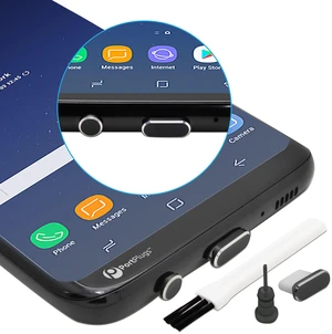 PortPlugs USB-C Aluminum Dust Plug with Holder, SIM Ejector Tool and Cleaning Brush PortPlugs USB-C Aluminum Dust Plug with Holder, SIM Ejector Tool and Cleaning Brush