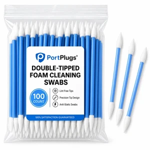 PortPlugs Double-Tipped Precision Foam Cleaning Swabs, 100 Pack, Lint-Free, for Electronics, Smartphones, USB-C Ports - Tablets & Earbuds PortPlugs Double-Tipped Precision Foam Cleaning Swabs, 100 Pack, Lint-Free, for Electronics, Smartphones, USB-C Ports - Tablets & Earbuds
