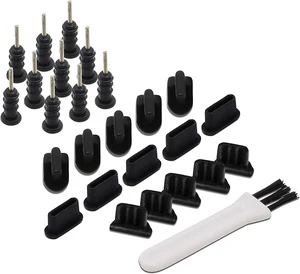 PortPlugs Multi-Port Dust Plug Kit, 25-Piece, USB-C, Lightning, Micro USB & 3.5mm - Black PortPlugs Multi-Port Dust Plug Kit, 25-Piece, USB-C, Lightning, Micro USB & 3.5mm - Black
