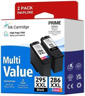 Ultra High Yield PG-295 XXL/CL-286 XXL Ink Cartridges Replacement for Canon 295 296 295XL 296XL Compatible for Pixma TR7120 TS6520 TS4320 Printer, 1500 Page Yield Ultra High Yield PG-295 XXL/CL-286 XXL Ink Cartridges Replacement for Canon 295 296 295XL 296XL Compatible for Pixma TR7120 TS6520 TS4320 Printer, 1500 Page Yield
