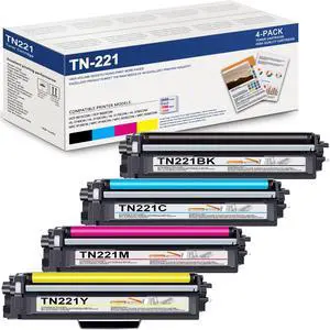 TN-221 Toner Cartridges 4 Pack Replacement for Brother TN225 TN221 Toner Cartridges use with HL-3140CW HL-3170CDW HL-3180CDW MFC-9330CDW MFC-9340CDW Printer Toner (TN221BK, TN221C, TN221M, TN221Y) TN-221 Toner Cartridges 4 Pack Replacement for Brother TN225 TN221 Toner Cartridges use with HL-3140CW HL-3170CDW HL-3180CDW MFC-9330CDW MFC-9340CDW Printer Toner (TN221BK, TN221C, TN221M, TN221Y)