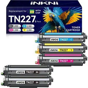 TN227 TN-227BK/C/M/Y High Yield Toner Cartridge 5 Pack with Chip | Compatible for Brother TN227 TN227BK TN223 Toner for HL-L3270CDW MFC-L3770CDW MFC-L3710CW HL-L3290CDW MFC-L3750CDW Printer TN227 TN-227BK/C/M/Y High Yield Toner Cartridge 5 Pack with Chip | Compatible for Brother TN227 TN227BK TN223 Toner for HL-L3270CDW MFC-L3770CDW MFC-L3710CW HL-L3290CDW MFC-L3750CDW Printer