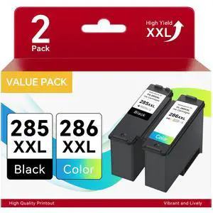 PG-285XXL CL-286XXL Combo Pack Ink Cartridges Compatible for Canon PG-285 CL-286 PG285 XXL CL286 XXL, Printer Ink for Canon 285 286 Ink Work with Pixma TR7820 TS7720 TS7722 (Black & Color) PG-285XXL CL-286XXL Combo Pack Ink Cartridges Compatible for Canon PG-285 CL-286 PG285 XXL CL286 XXL, Printer Ink for Canon 285 286 Ink Work with Pixma TR7820 TS7720 TS7722 (Black & Color)