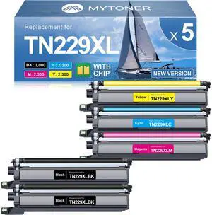 TN229XL Toner Cartridges for MFC-L3780CDW MFC-L3720CDW HL-L3280CDW | Replacement for Brother TN229 TN-229XL High Yield Toner, Compatible with HL-L3220CDW HL-L3300CDW HL-L3295CDW Printer, 5 Pack TN229XL Toner Cartridges for MFC-L3780CDW MFC-L3720CDW HL-L3280CDW | Replacement for Brother TN229 TN-229XL High Yield Toner, Compatible with HL-L3220CDW HL-L3300CDW HL-L3295CDW Printer, 5 Pack