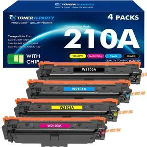 210A Toner Cartridges 4 Pack 210 W2100A W2100X MFP 4301fdw 4301 | Compatible for HP 210A 210X for HP Color LaserJet Pro MFP 4301fdn 4201dw 4201dn Printer Black Cyan Yellow Magenta(with Chip) 210A Toner Cartridges 4 Pack 210 W2100A W2100X MFP 4301fdw 4301 | Compatible for HP 210A 210X for HP Color LaserJet Pro MFP 4301fdn 4201dw 4201dn Printer Black Cyan Yellow Magenta(with Chip)