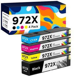 972X Ink Cartridge Compatible with 972X 972 X 972A Ink Cartridges | Combo Pack Replacement for Pagewide Pro 477dw 477dn 577dw 452dw 552dw 452dn P57750dw Printer (4 Pack, BK/C/M/Y) 972X Ink Cartridge Compatible with 972X 972 X 972A Ink Cartridges | Combo Pack Replacement for Pagewide Pro 477dw 477dn 577dw 452dw 552dw 452dn P57750dw Printer (4 Pack, BK/C/M/Y)