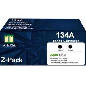 134A Black Toner Cartridges Replacement for HP 134 134X W1340A W1340X, Compatible with LaserJet Pro MFP M234dw M234sdn M234sdw Printers and LaserJet M209dw M209d Printers High Yield (2-Pack Black) 134A Black Toner Cartridges Replacement for HP 134 134X W1340A W1340X, Compatible with LaserJet Pro MFP M234dw M234sdn M234sdw Printers and LaserJet M209dw M209d Printers High Yield (2-Pack Black)