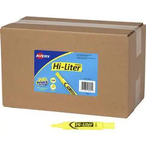 Hi-Liter Value Pack Desk-Style Highlighters, Smear Safe Ink, 200 Fluorescent Yellow Highlighters (24130) Hi-Liter Value Pack Desk-Style Highlighters, Smear Safe Ink, 200 Fluorescent Yellow Highlighters (24130)