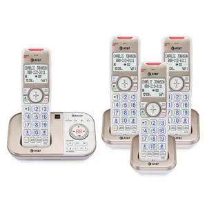 BL3112-4 Cordless Phone for Home, 4 Handsets | DECT 6.0, Bluetooth Cell Connect, Answering Machine, Smart Call Blocker, Caller ID, Intercom, Expandable BL3112-4 Cordless Phone for Home, 4 Handsets | DECT 6.0, Bluetooth Cell Connect, Answering Machine, Smart Call Blocker, Caller ID, Intercom, Expandable