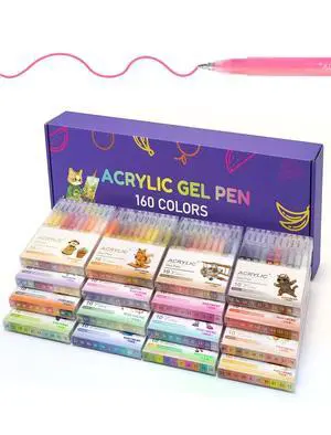 ROSYMENG Acrylic Gel Pens 160 Colors, UltraSmooth 1.0mm Tip with LargeCapacity Ink Pens, MultiSurface Coloring Pens for Journaling, Adults Coloring Books, Rock Painting, School and Art Supplies ROSYMENG Acrylic Gel Pens 160 Colors, UltraSmooth 1.0mm Tip with LargeCapacity Ink Pens, MultiSurface Coloring Pens for Journaling, Adults Coloring Books, Rock Painting, School and Art Supplies