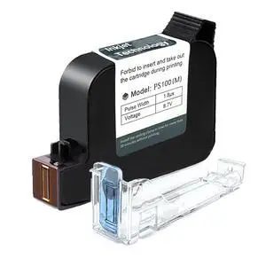 Original 42ml Black Quick Dry Solvent Ink Cartridge Replacement PS100 for 0.5inch/12.7mm Handheld Inkjet Printers P15 / P16 / P18 (Black) Original 42ml Black Quick Dry Solvent Ink Cartridge Replacement PS100 for 0.5inch/12.7mm Handheld Inkjet Printers P15 / P16 / P18 (Black)