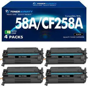 CF258A 58A Toner Cartridge Black M428fdw M404n 58X CF258X with Chip 4 Pack | Replacement for HP 58A CF258A 58X CF258X for HP LaserJet Pro MFP M428fdn M428dw Pro M404n M404dn M404dw M404 Printer Ink CF258A 58A Toner Cartridge Black M428fdw M404n 58X CF258X with Chip 4 Pack | Replacement for HP 58A CF258A 58X CF258X for HP LaserJet Pro MFP M428fdn M428dw Pro M404n M404dn M404dw M404 Printer Ink