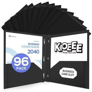 96 Pcs Plastic Folders with Pockets and Prongs (Black),Fit Letter Size Paper,Business Card Slot,2-Pocket Folder for School Office or Home,Durable Acid-Free Poly,Back to School Supplies Bulk 96 Pcs Plastic Folders with Pockets and Prongs (Black),Fit Letter Size Paper,Business Card Slot,2-Pocket Folder for School Office or Home,Durable Acid-Free Poly,Back to School Supplies Bulk