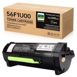 56F1U00 56F1U0E Ultra High Yield Black Toner Cartridge (25,000 Pages) | Compatible with Lexmark MS521, MS621, MS622, MX521, MX522, MX622, MS521dn, MX521ade, MS621dn Series Laser Printers(with Chip) 56F1U00 56F1U0E Ultra High Yield Black Toner Cartridge (25,000 Pages) | Compatible with Lexmark MS521, MS621, MS622, MX521, MX522, MX622, MS521dn, MX521ade, MS621dn Series Laser Printers(with Chip)