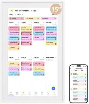 Digital Calendar 15.6" Chore Chart 1080P Full HD Interactive Touchscreen, Smart Family Planner, Hearth Display Digital Wall & Desk Mountable for Seamless Scheduling Digital Calendar 15.6" Chore Chart 1080P Full HD Interactive Touchscreen, Smart Family Planner, Hearth Display Digital Wall & Desk Mountable for Seamless Scheduling