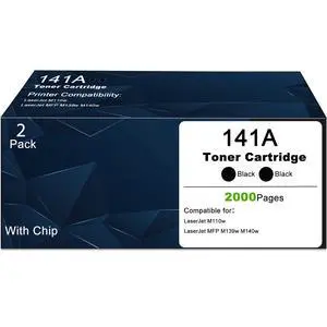 141A Black Toner Cartridges Replacement for HP 141A W1410A 141X W1410X Toner Compatible with LaserJet M110w Series Printer, Compatible with MFP M139w M140w Series Printer - 2 Pack High Page Yield 141A Black Toner Cartridges Replacement for HP 141A W1410A 141X W1410X Toner Compatible with LaserJet M110w Series Printer, Compatible with MFP M139w M140w Series Printer - 2 Pack High Page Yield