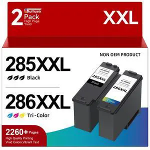 High Yield 285XXL 286XXL Ink Cartridge Compatible for Canon PG-285 CL-286 PG-285XL CL-286XL Large Capacity Compatible for Canon Pixma TS7720 Ink cartridge fit for Pixma TS7722 TR7820 Printer (2 Pack) High Yield 285XXL 286XXL Ink Cartridge Compatible for Canon PG-285 CL-286 PG-285XL CL-286XL Large Capacity Compatible for Canon Pixma TS7720 Ink cartridge fit for Pixma TS7722 TR7820 Printer (2 Pack)