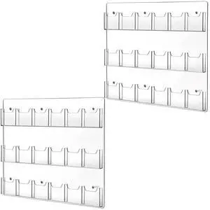 2 Pack Acrylic Brochure Pamphlet Holder Wall Mount Clear Brochure Display Holder Plastic Trifold Flyer Rack Literature Storage Rack for Offices Waiting Room (18 Pockets, 25 x 22 Inch) 2 Pack Acrylic Brochure Pamphlet Holder Wall Mount Clear Brochure Display Holder Plastic Trifold Flyer Rack Literature Storage Rack for Offices Waiting Room (18 Pockets, 25 x 22 Inch)