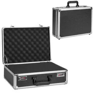 Security Lock Boxes - 16.9 x 12.2 x 6.3 Inch Large, Portable Locking Storage Totes with Dual Combination Locks, Medicine Lock Box, Lock Boxes for Personal Items, Cash & Briefcase - Black Security Lock Boxes - 16.9 x 12.2 x 6.3 Inch Large, Portable Locking Storage Totes with Dual Combination Locks, Medicine Lock Box, Lock Boxes for Personal Items, Cash & Briefcase - Black