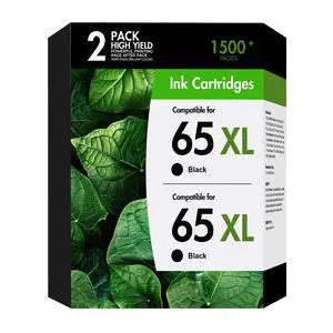 65 65XL Black Ink Cartridges Compatible for HP65 XL 2-Pack Black | Compatible for HP65XL Black Ink Cartridges Work for HP DeskJet 3700 3772 2600 3752 Envy 5055 3755 5000 5052 5070 Printer 65 65XL Black Ink Cartridges Compatible for HP65 XL 2-Pack Black | Compatible for HP65XL Black Ink Cartridges Work for HP DeskJet 3700 3772 2600 3752 Envy 5055 3755 5000 5052 5070 Printer