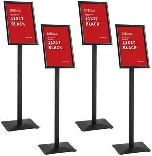 4Pcs Floor Sign Holder, Aluminum snap frames Sign Stand heavy duty pedestal sign floor standing for indoor outdoor 11×17 signage poster display stand for restaurant store school (BLACK, 11×17 4 Pack) 4Pcs Floor Sign Holder, Aluminum snap frames Sign Stand heavy duty pedestal sign floor standing for indoor outdoor 11×17 signage poster display stand for restaurant store school (BLACK, 11×17 4 Pack)
