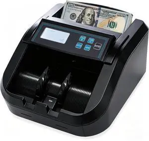 H-308 Bill Counter Money Counter Machine Batch Mode, Banknote Counter with LCD Display, UV/MG/IR Detection, Value Count/Add+Value/Add+Batch Mode, 1100 Pcs/Mins, Only Supports USD DetectionBlack H-308 Bill Counter Money Counter Machine Batch Mode, Banknote Counter with LCD Display, UV/MG/IR Detection, Value Count/Add+Value/Add+Batch Mode, 1100 Pcs/Mins, Only Supports USD DetectionBlack