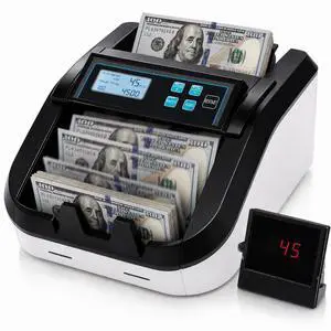 H-308 Bill Counter Money Counter Machine Batch Mode, Banknote Counter with LCD Display, UV/MG/IR Detection, Value Count/Add+Value/Add+Batch Mode, 1100 Pcs/Mins, Only Supports USD Detection H-308 Bill Counter Money Counter Machine Batch Mode, Banknote Counter with LCD Display, UV/MG/IR Detection, Value Count/Add+Value/Add+Batch Mode, 1100 Pcs/Mins, Only Supports USD Detection