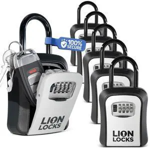 Lock Box for Keys - Lockbox for House Key, Lock Box with Combination for Real Estate, Car, House, Waterproof Key Safe - Easy Installation (6 Pack) Lock Box for Keys - Lockbox for House Key, Lock Box with Combination for Real Estate, Car, House, Waterproof Key Safe - Easy Installation (6 Pack)