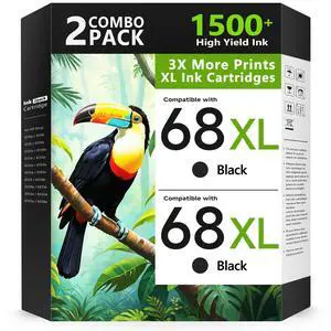 68XL 68 Ink Cartridges Black Combo Pack Compatible for HP68 68 XL 68 Ink Cartridges for HP Printers Replacement for HP Ink 68 68e for Envy 6155e 6100e 6152e 6500e 6552e 6555e 6558e(2 Black) 68XL 68 Ink Cartridges Black Combo Pack Compatible for HP68 68 XL 68 Ink Cartridges for HP Printers Replacement for HP Ink 68 68e for Envy 6155e 6100e 6152e 6500e 6552e 6555e 6558e(2 Black)