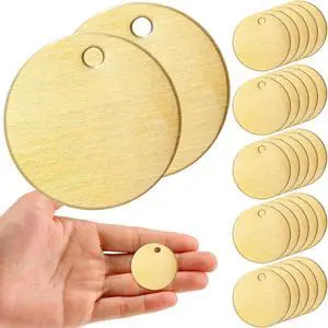 600 Pcs Round Brass Tags, 1-1/4 Inch Diameter, Gold Blank Metal Stamping Key Brass Tags with Hole Engraving for Pets, Dogs, Plants, Doors 600 Pcs Round Brass Tags, 1-1/4 Inch Diameter, Gold Blank Metal Stamping Key Brass Tags with Hole Engraving for Pets, Dogs, Plants, Doors