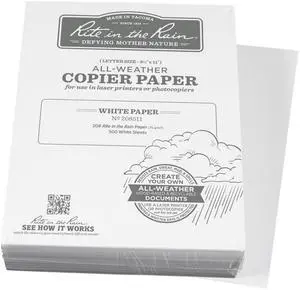 Weatherproof Bulk Copier Paper, 8.5" x 11", 20# White, 500 Sheet Pack (No. 208511X) Weatherproof Bulk Copier Paper, 8.5" x 11", 20# White, 500 Sheet Pack (No. 208511X)