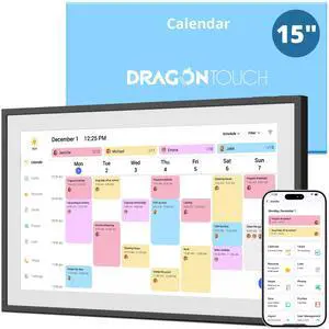 15.6" Digital Calendar Chore Chart 1080P Full HD Interactive Touchscreen, Smart Family Planner, Hearth Display Digital Calendar Wall & Desk Mountable for Seamless Scheduling Black 15.6" Digital Calendar Chore Chart 1080P Full HD Interactive Touchscreen, Smart Family Planner, Hearth Display Digital Calendar Wall & Desk Mountable for Seamless Scheduling Black