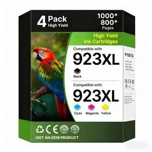923 Ink Cartridges Combo Pack: Replacement for HP 923 Ink Cartridges | Black Cyan Magenta Yellow Ink Cartridges (4-Pack) Works with HP OfficeJet Pro 8130e 8135e 8138e 8139e 8125e 8122e 8120 8124e 923 Ink Cartridges Combo Pack: Replacement for HP 923 Ink Cartridges | Black Cyan Magenta Yellow Ink Cartridges (4-Pack) Works with HP OfficeJet Pro 8130e 8135e 8138e 8139e 8125e 8122e 8120 8124e
