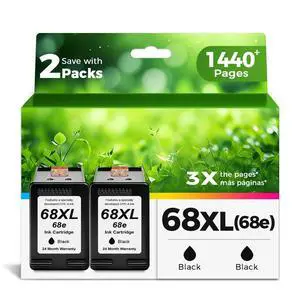 68XL 68e Ink Cartridges Black 2 Pack Replacement for HP 68 XL HP68 Work for 6100e 6500e Printers for Envy 6152e 6155e 6552e 6555e 6558e 6110e 6110r 6120e 6130e 6131e 6132e 6165e 6520e 6530e 68XL 68e Ink Cartridges Black 2 Pack Replacement for HP 68 XL HP68 Work for 6100e 6500e Printers for Envy 6152e 6155e 6552e 6555e 6558e 6110e 6110r 6120e 6130e 6131e 6132e 6165e 6520e 6530e