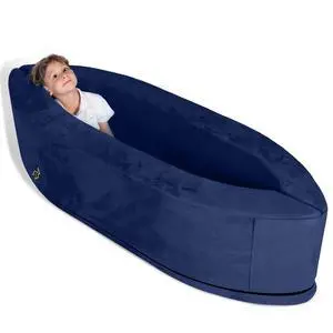 Sensory Chair for Kids Sensory Soft Canoe for Children Deluxe Adjustable Compression Peapod Foam Dark Blue Sensory Chair for Kids Sensory Soft Canoe for Children Deluxe Adjustable Compression Peapod Foam Dark Blue