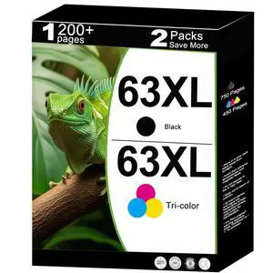 63XL Ink Cartridge Replacement for HP 63 XL Black Combo for HP63 HP63XL for 4650 3830 5255 4520 5258 3630 4652 4655 5200 4512 3632 5252 2132 1112 2130 4510 3634 3833 Printer with V10.3.1 Chip,2-Pack 63XL Ink Cartridge Replacement for HP 63 XL Black Combo for HP63 HP63XL for 4650 3830 5255 4520 5258 3630 4652 4655 5200 4512 3632 5252 2132 1112 2130 4510 3634 3833 Printer with V10.3.1 Chip,2-Pack