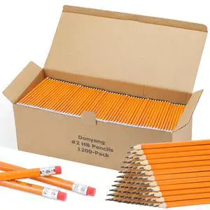 1200 Pack Wood-Cased #2 HB Pencils Bulk, Pre-Sharpened Yellow Pencils #2 | Number 2 Pencils with Erasers for Writing Drawing and Sketching, Office Teacher Essentials Accessories, School Supplies 1200 Pack Wood-Cased #2 HB Pencils Bulk, Pre-Sharpened Yellow Pencils #2 | Number 2 Pencils with Erasers for Writing Drawing and Sketching, Office Teacher Essentials Accessories, School Supplies