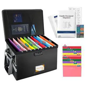 Deluxe Next of Kin Box Organizer with Labels,Estate Planning Organizer Kit | Fireproof Home & Office Organization with Family Document Guide,Foldable Document Organizer for Family,Combination Lock Deluxe Next of Kin Box Organizer with Labels,Estate Planning Organizer Kit | Fireproof Home & Office Organization with Family Document Guide,Foldable Document Organizer for Family,Combination Lock