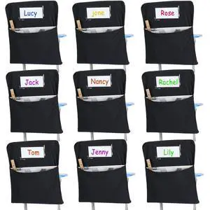 24 Pcs Chair Pockets for Classrooms 17 x 20 Inches Student Chair Bag Chairback with Name Tag for Keeping Student Book School Table Organized 24 Pcs Chair Pockets for Classrooms 17 x 20 Inches Student Chair Bag Chairback with Name Tag for Keeping Student Book School Table Organized