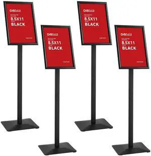 4Pcs Floor Sign Holder, Sign Stand heavy duty pedestal sign floor standing for indoor outdoor 8.5×11 signage display (BLACK, 8.5×114 Pack) 4Pcs Floor Sign Holder, Sign Stand heavy duty pedestal sign floor standing for indoor outdoor 8.5×11 signage display (BLACK, 8.5×114 Pack)