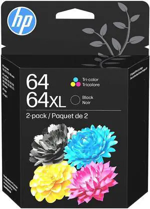 64XL/64 Black High Yield and Tri-Color Standard Yield Ink Cartridges, 2/Pack 64XL/64 Black High Yield and Tri-Color Standard Yield Ink Cartridges, 2/Pack